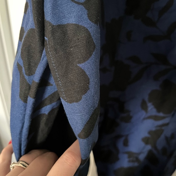 Kate Spade Blue and Black Floral One-Shoulder Jumpsuit - Picture 4 of 5